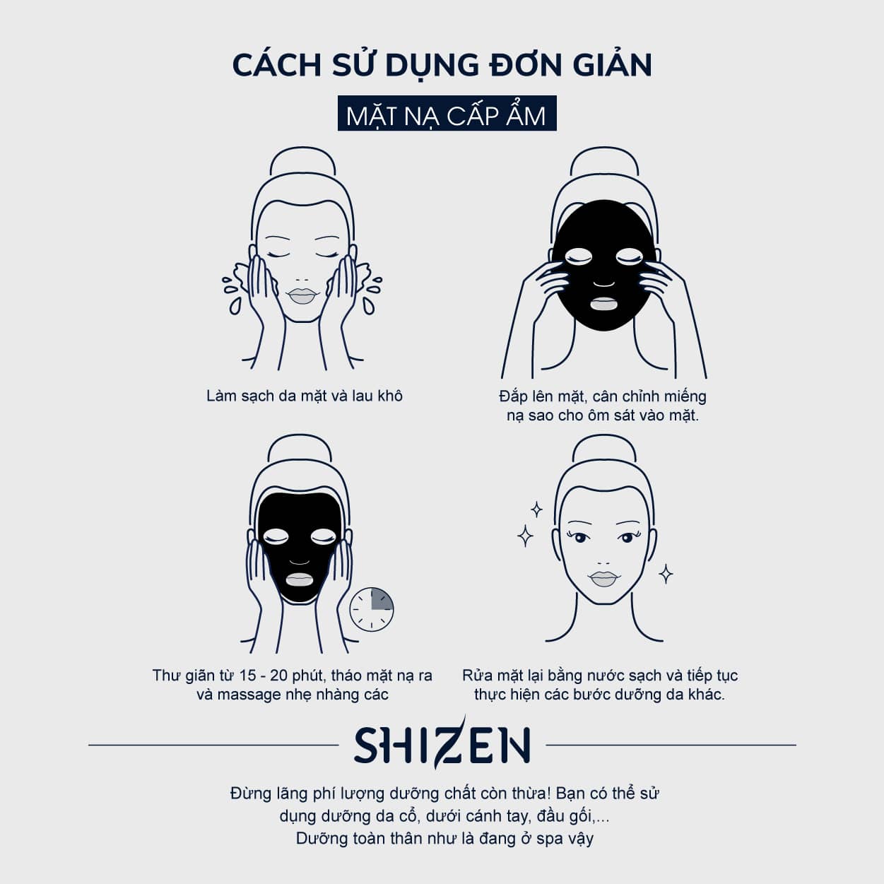Sử dụng mặt nạ Shizen đúng cách để có được kết quả tốt nhất.